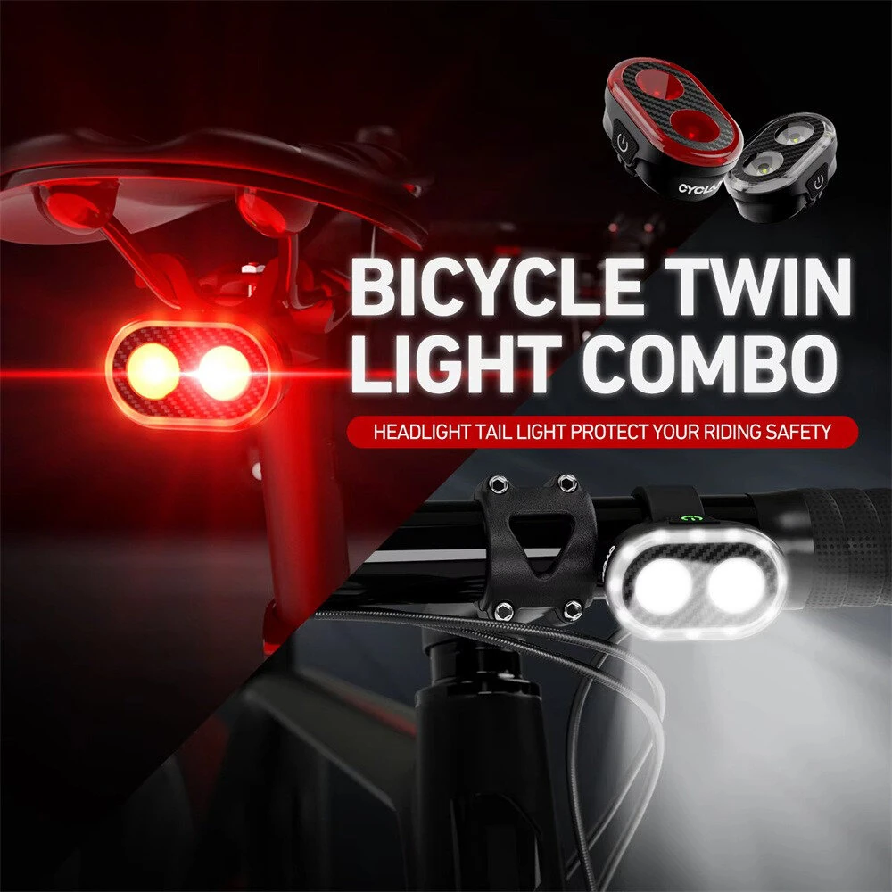 CYCLAMI CY300T 2PCS Bicycle Smart Front Rear Brake Sensing Lights Waterproof Type-C Charging Bike Lighting Headlight Warning Taillight for MTB Road Cycling — view 10