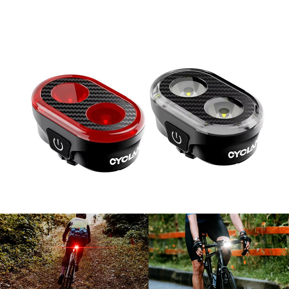 CYCLAMI CY300T 2PCS Bicycle Smart Front Rear Brake Sensing Lights Waterproof Type-C Charging Bike Lighting Headlight Warning Taillight for MTB Road Cycling — view 2