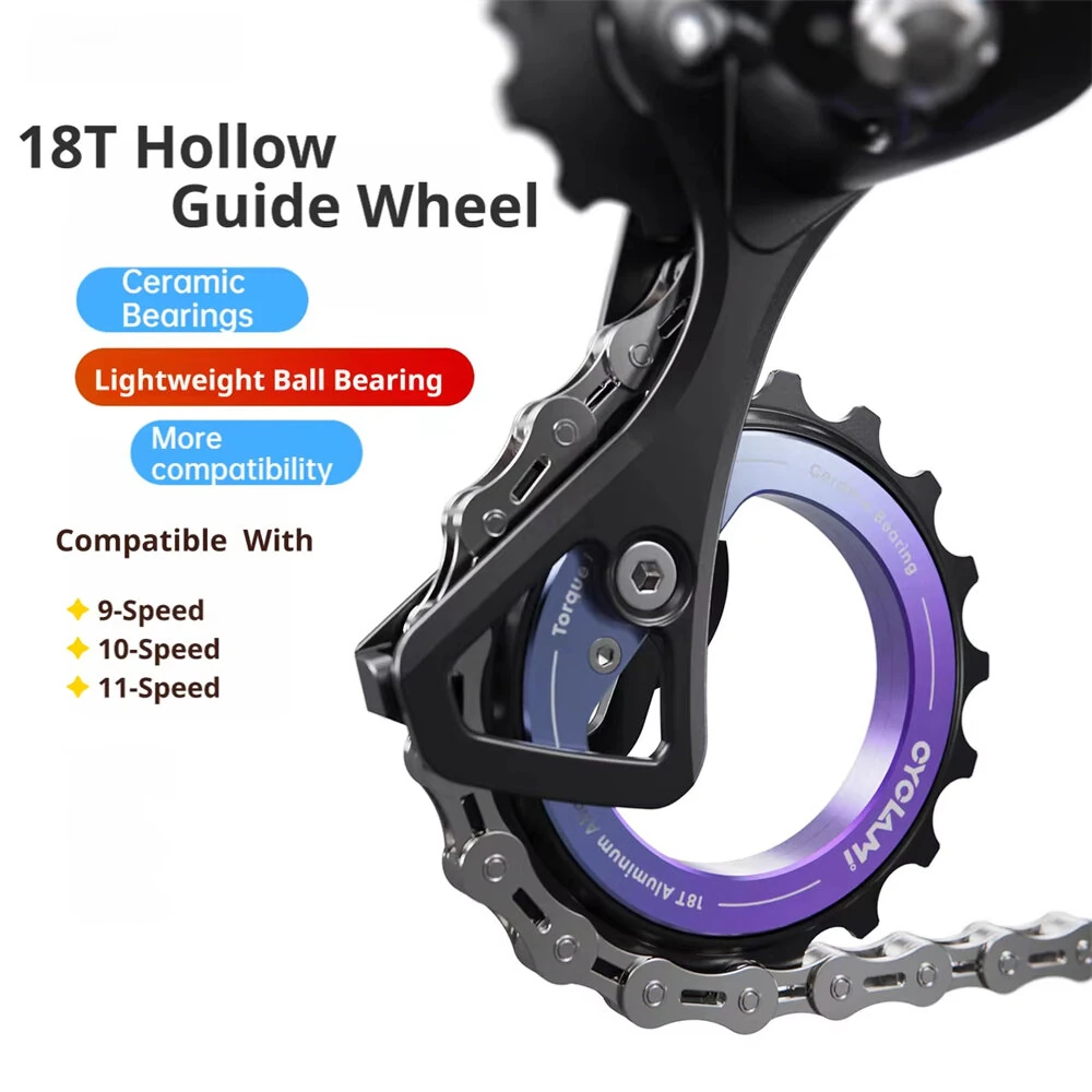 CYCLAMI CYC-18T Hollow Rear Derailleur Pulley Wheel Ceramic Bearing Guide For MTB L-TWOO ERX/ER9/R9/R7 SRAM AXS RED Shimαno 9/10/11-Speed Support Wheel — view 3