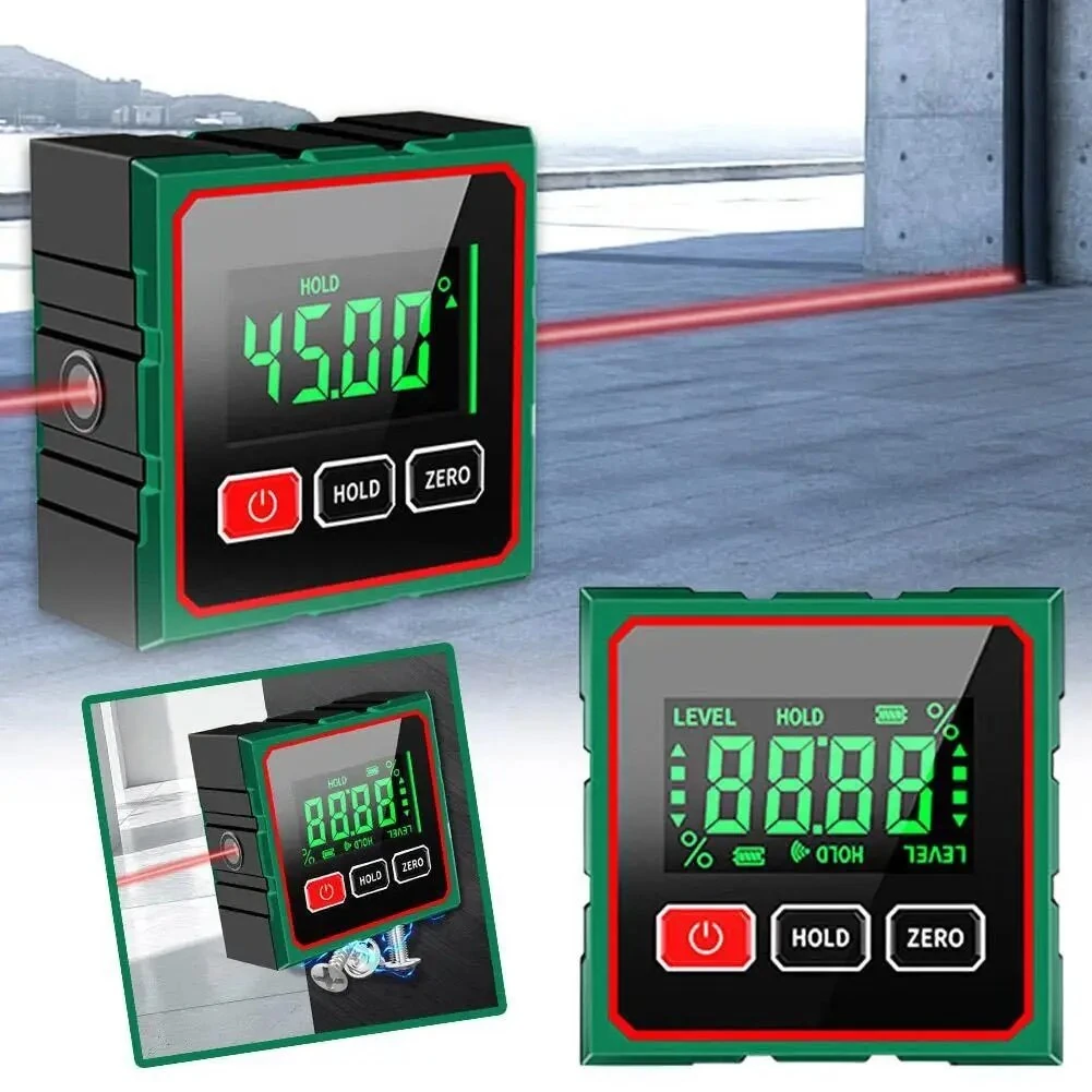 CZDang Digital Display Inclinometer Four-sided magnet Angle Finder Bevel Gauge Protractor with 1.8"FSTN Screen Rechargeable Battery Four-Sided Magnets Type-C Charging — view 4