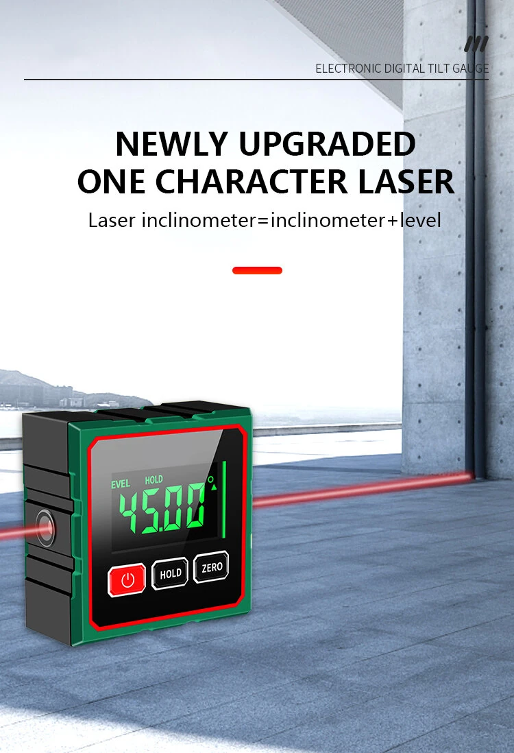 CZDang Digital Display Inclinometer Four-sided magnet Angle Finder Bevel Gauge Protractor with 1.8"FSTN Screen Rechargeable Battery Four-Sided Magnets Type-C Charging — view 5