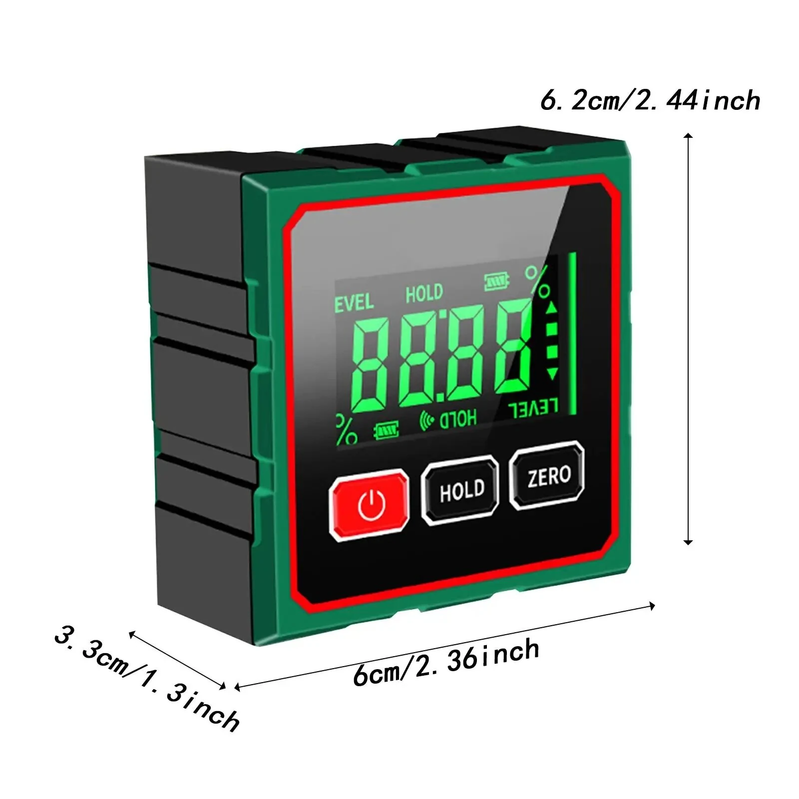 CZDang Digital Display Inclinometer Four-sided magnet Angle Finder Bevel Gauge Protractor with 1.8"FSTN Screen Rechargeable Battery Four-Sided Magnets Type-C Charging — view 8
