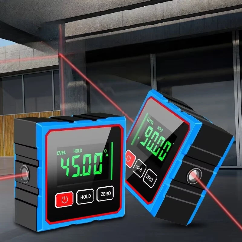 CZDANG Electronic Digital Angle Dipmeter Four Sided Magnetic Inclinometer ±0.2° Accuracy Cross Laser Level Type-C Charging Woodworking Gradient Measuring Tool — view 4