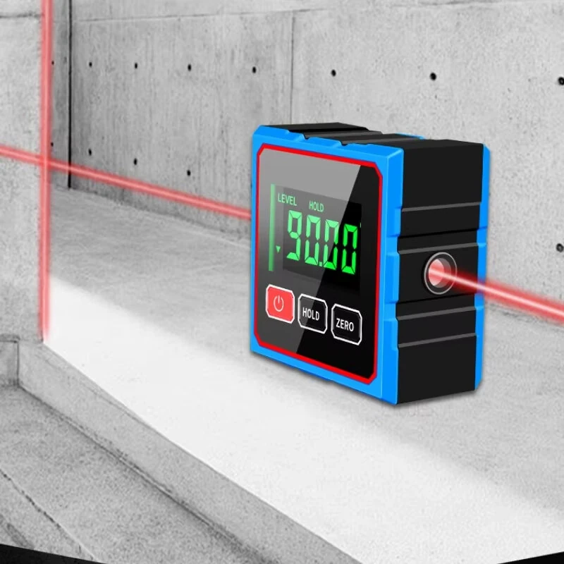 CZDANG Electronic Digital Angle Dipmeter Four Sided Magnetic Inclinometer ±0.2° Accuracy Cross Laser Level Type-C Charging Woodworking Gradient Measuring Tool — view 7