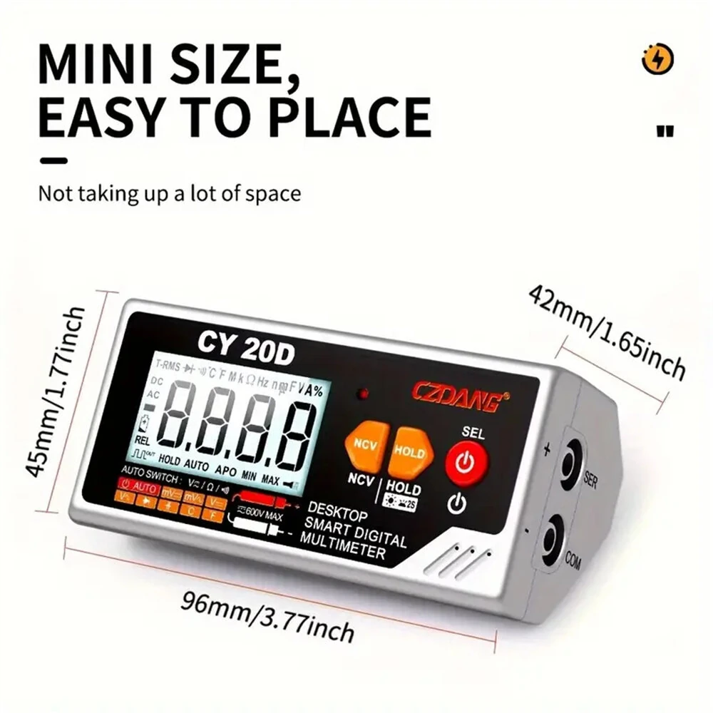 CZDANG High-Precision Digital Multimeter USB Rechargeable Large LCD Display Accurate Measurements Ideal for Electrical Troubleshooting and Maintenance — view 8