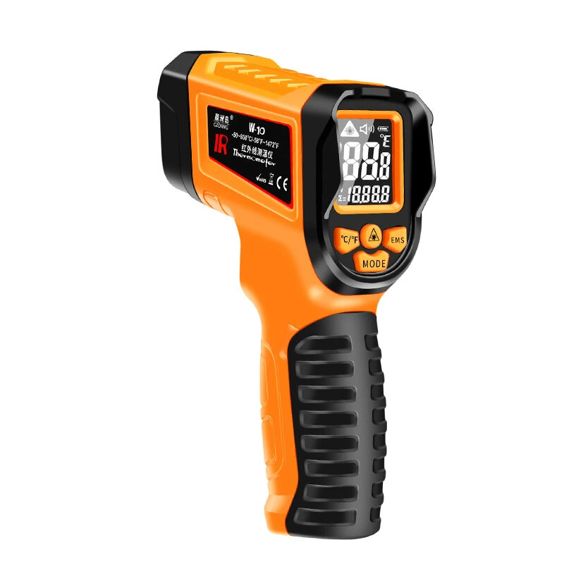 CZDANG W-10 Infrared Thermometer -50°C to 800°C 13-Point Laser Precision 12:1 Distance Ratio Digital Temperature Gun Fast Readings Adjustable Emissivity