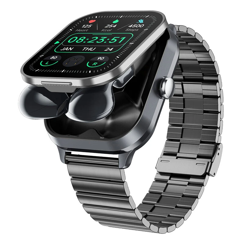D8pro 2.01-inch HD Screen Clamshell 2-in-1 Headset Design NFC Function bluetooth Call Heart Rate Blood Pressure SpO2 Monitor Sleep Monitoring Multi-sport Modes Smart Watch — view 9