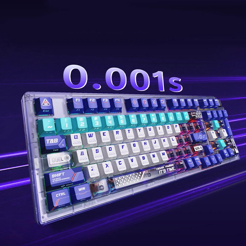 DAREU COOL98 Tri-mode Mechanical Gaming Keyboard with Volume Knob RGB Light Gasket Structure SOCD 1ms Game Delay 8000mAh Battery E-sports Gamer Keyboards — view 6