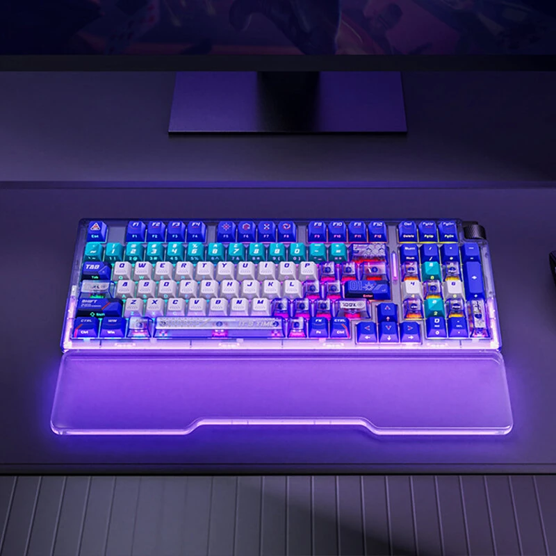 DAREU COOL98 Tri-mode Mechanical Gaming Keyboard with Volume Knob RGB Light Gasket Structure SOCD 1ms Game Delay 8000mAh Battery E-sports Gamer Keyboards — view 8