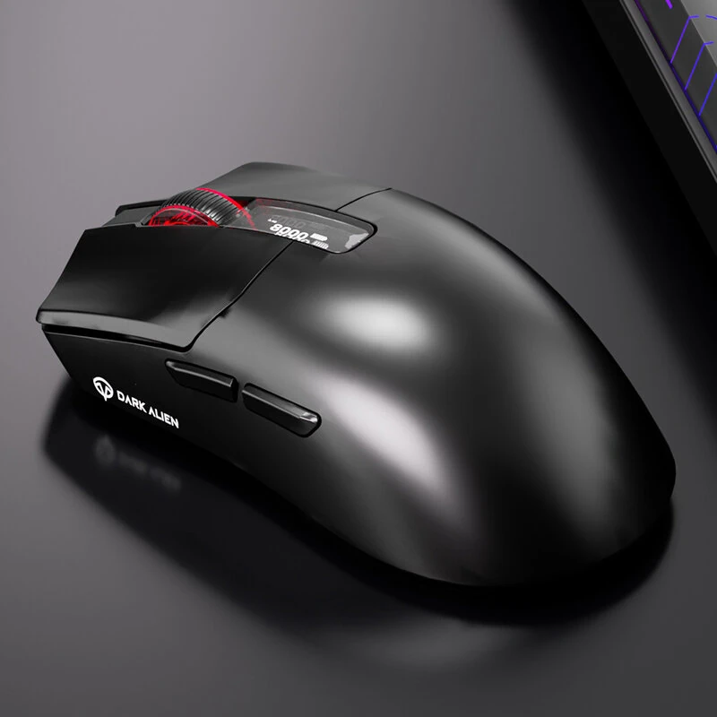 DARK ALIEN X8ProMax Tri-mode Gaming Mouse with Smart EP Screen 800-8000DPI 1KHz Return Rate 71g Lightweight Master Gamer Chip Mice for Office Laptop Computer — view 6