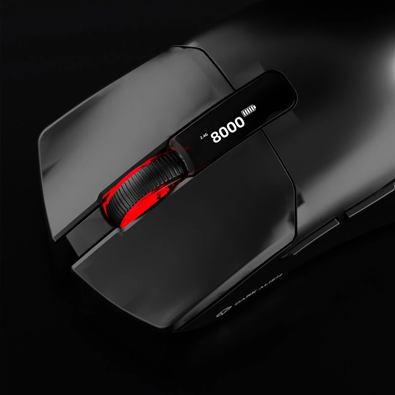 DARK ALIEN X8ProMax Tri-mode Gaming Mouse with Smart EP Screen 800-8000DPI 1KHz Return Rate 71g Lightweight Master Gamer Chip Mice for Office Laptop Computer — view 7