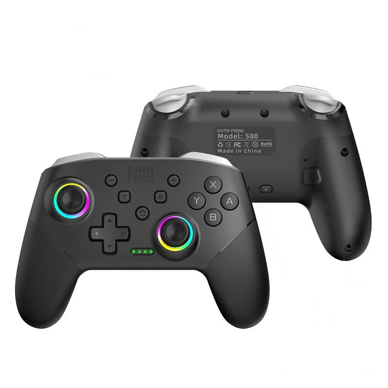DATA FROG S80 Switch2 Wireless Game Controller Wired bluetooth Gamepad with RGB Light Support Six Axis Motion Trubo Vibration Function Programmable Compatible with Switch/Switch OLED/Switch Lite/Switch2/PC — view 2