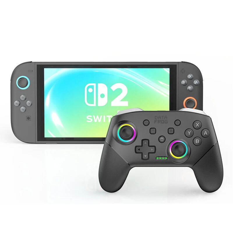 DATA FROG S80 Switch2 Wireless Game Controller Wired bluetooth Gamepad with RGB Light Support Six Axis Motion Trubo Vibration Function Programmable Compatible with Switch/Switch OLED/Switch Lite/Switch2/PC — view 3