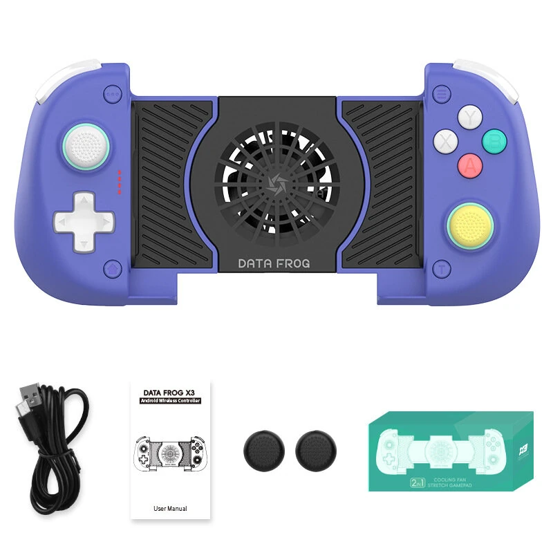 DATA FROG X3 Stretchable Game Controller Wired bluetooth Gamepad with Cooling Fan Dual Hall Effectis Vibration Turbo Function Compatible with 3.94-inch to 6.89-inch Moile Phone — view 4