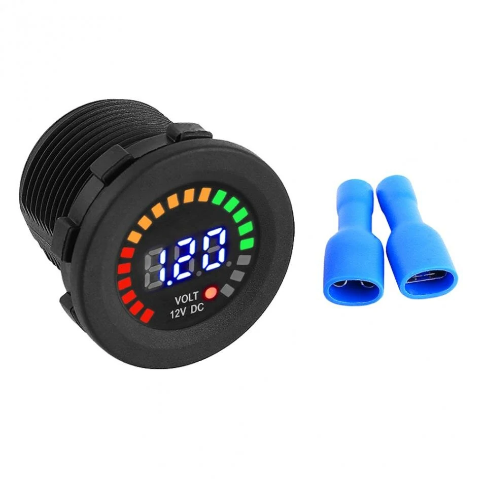 DC 12 V Motorcycle Car LED Digital Display Voltmeter Waterproof Volt Meter Voltage Gauge Voltage Tester Meter — Pricio
