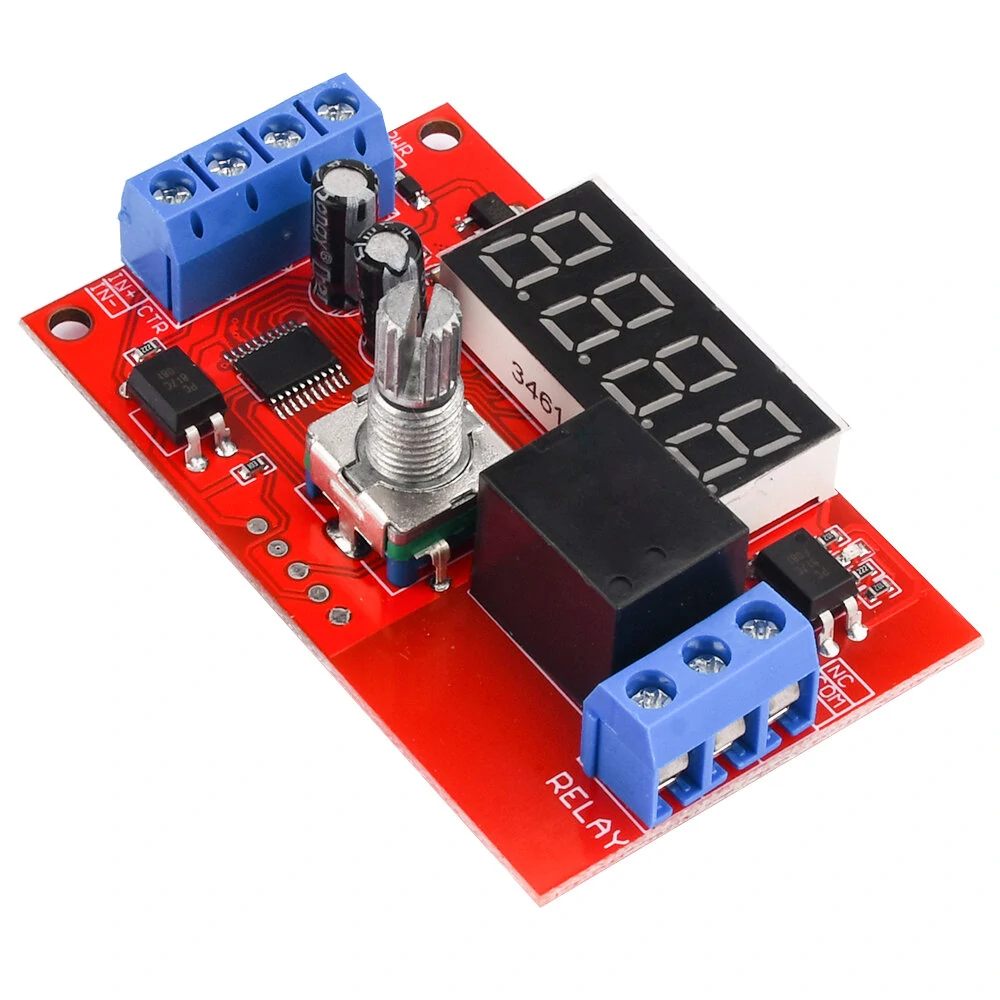 DC 5V 12V 24V 10A Adjustable Time Delay Relay Module 32 Modes LED Digital Timming Trigger Timer Control Switch — view 2