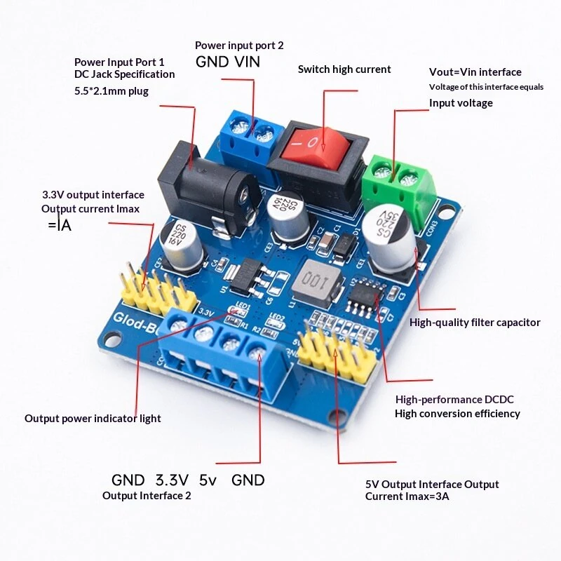 DC-DC 6-24V to 3.3V 5V Multi-Output Smart Car Power Supply Module High Efficiency Voltage Converter — view 5