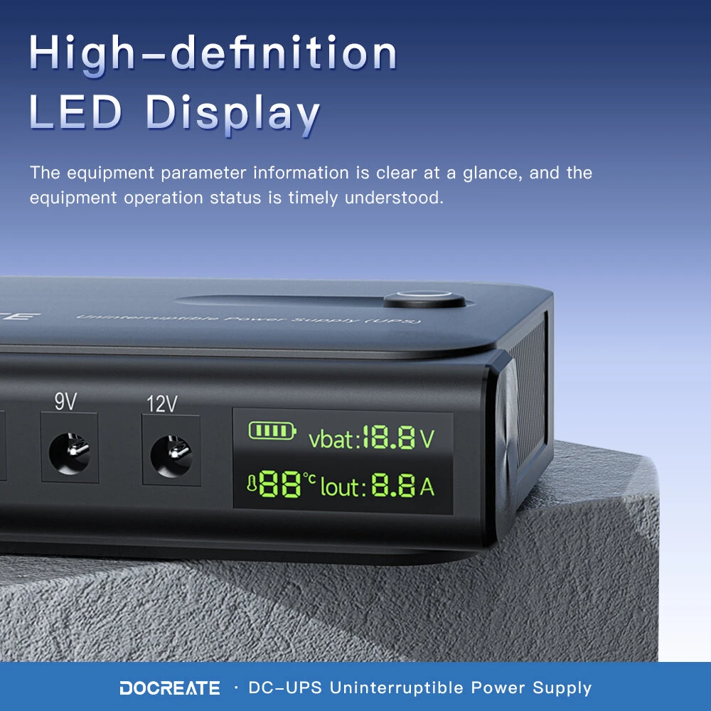 DC1036L DC UPS Uninterruptible Power Supply 36W Lithium Battery LED Display Multiple Voltage Output Instant Power Switching PoE Device Backup Power Supply Emergency Power Generator — view 6