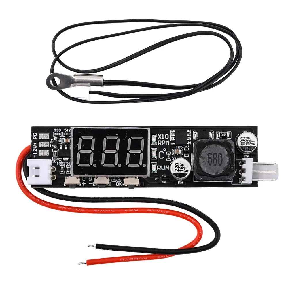 DC12V Driver Module PWM 2-3 Wire Fan Temperature Controller Speed Governor Display Module for PC Fan/Alarm — Pricio