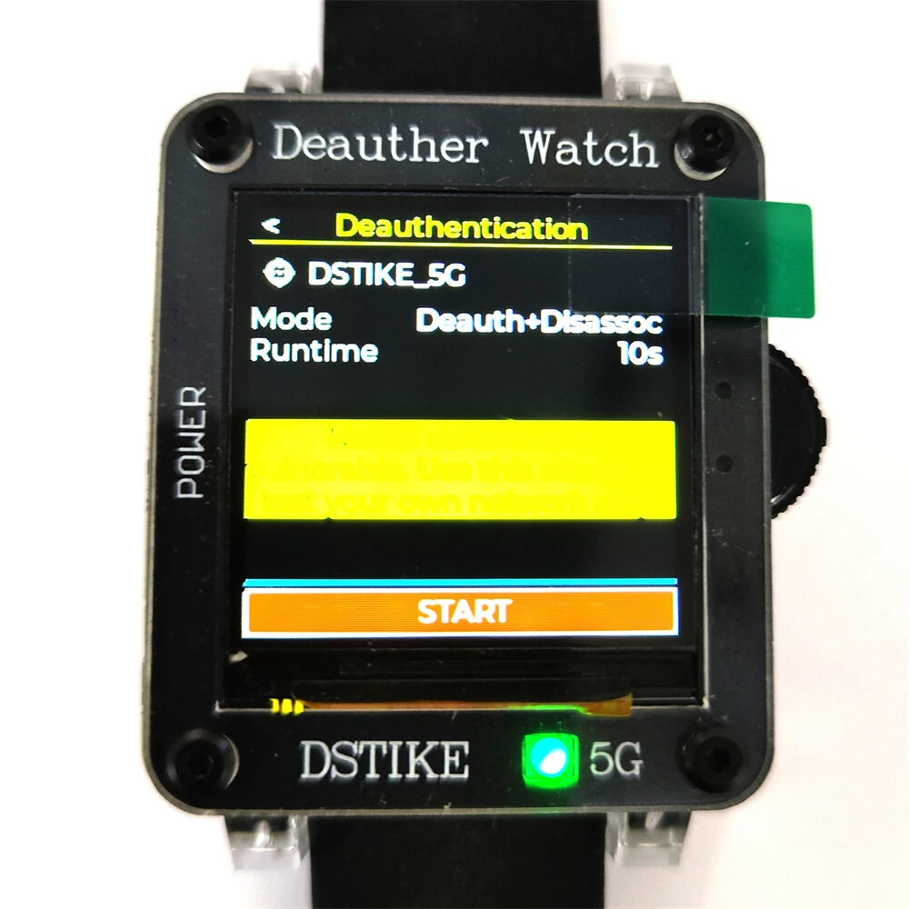 Deauther Watch X-5G Dual-Band WiFi Network Security Testing Learning ESP32-C5 RISC-V 1.54-Inch IPS Display RGB Status LED USB-C Open Source Programming