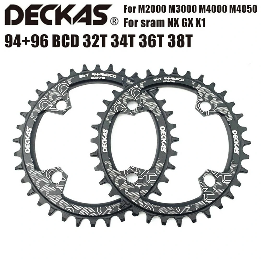 DECKAS 94+96 BCD Round Symmetrical Bicycle Chainwheel 32T 34T 36T 38T MTB Bike Chainring Mountain Crown For M4000 M4050 GX NX X1 Crank — view 3