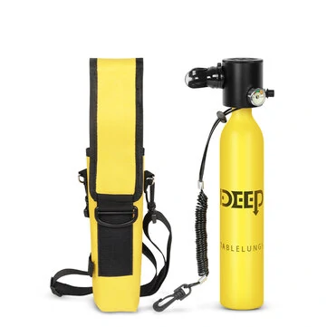 DIDEEP 0.5L Mini Scuba Tank Kit with Storage Bag Missing Rope Portable Scuba Diving Tank Gear Support 5-10 Minutes Breath Underwater Breathing Devicefor Partner Underwater Entertainment Backup Air — DIDEEP