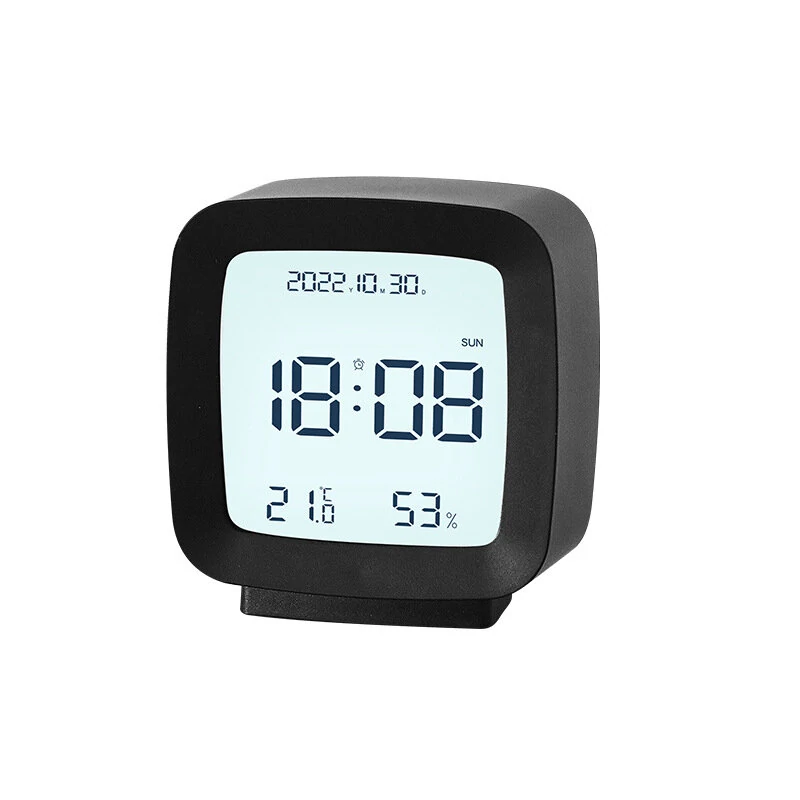 Digital Alarm Clock 12/24H Electronic Alarm Clock Voice-activated Backlight Temperature Humidity Nightlight Table Clocks with Snooze Function — view 8