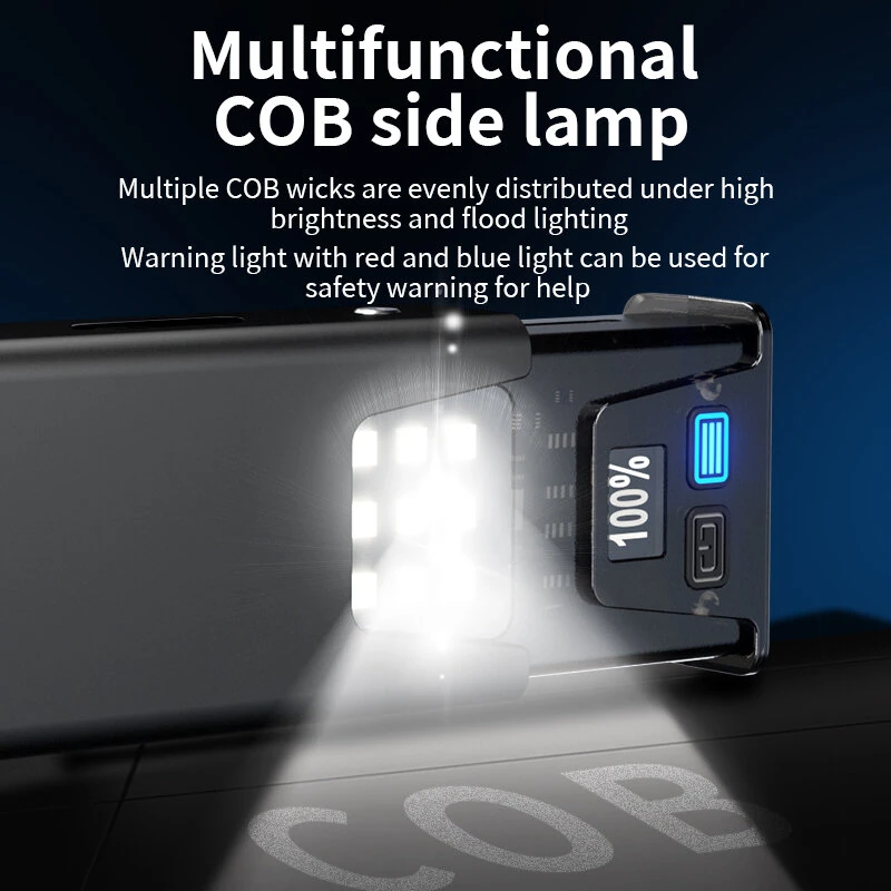 Digital Power Display LED Keychain Light Portable Super Bright Magnetic Work Lamp Type-C USB Rechargeable Emergency Mini Torch — view 6