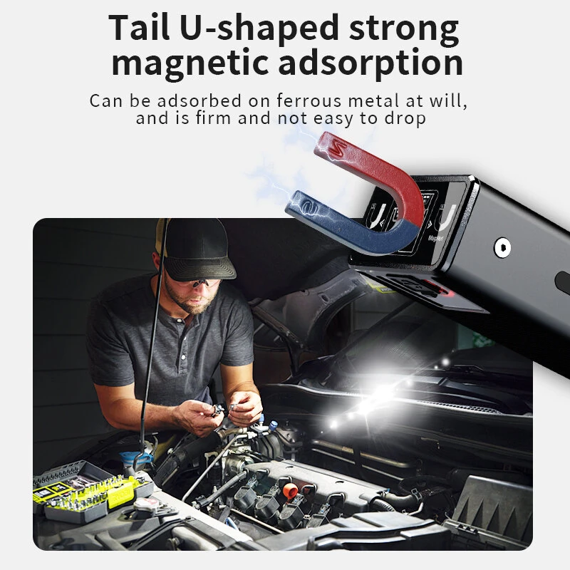 Digital Power Display LED Keychain Light Portable Super Bright Magnetic Work Lamp Type-C USB Rechargeable Emergency Mini Torch — view 9