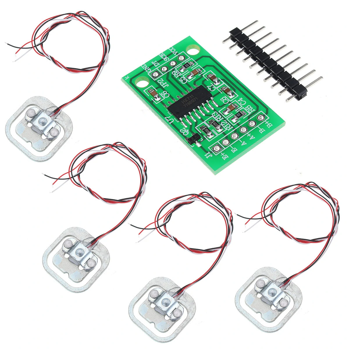 DIY 1pc HX711 AD Module + 4pcs 50KG Body Load Cell Weight Strain Sensor Resistance — Geekcreit