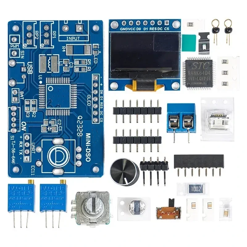 DIY Mini Digital Oscilloscope Kit STC8K8A Microcontroller Electronic Soldering Practice Parts — view 4