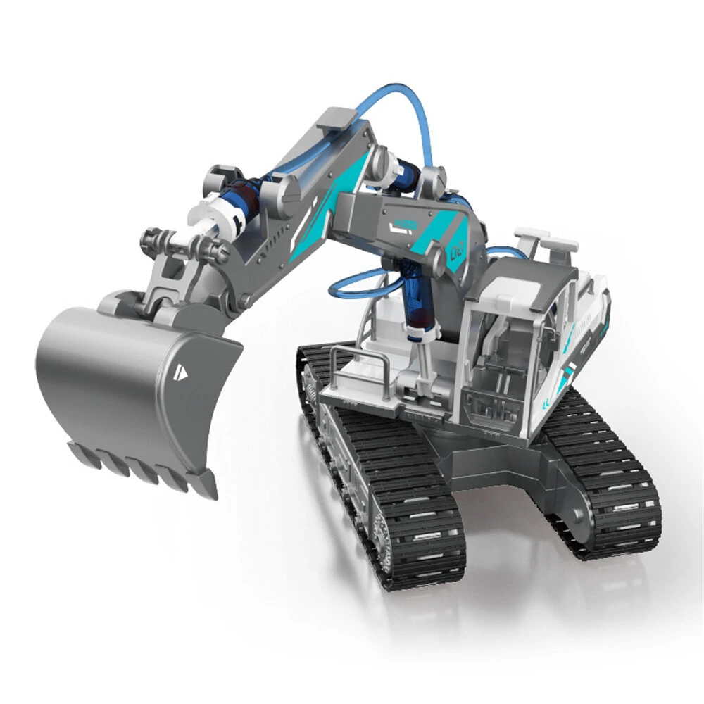 DIY Science And Education Assembly Engineering Team Hydraulic Power Crawler Excavator Bulldozer Puzzle STEM Toys — view 3