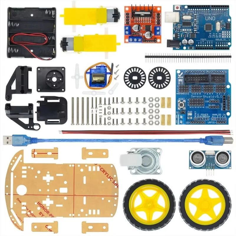 DIY Smart Car Kit Four-Wheel Two-Wheel L298N Driver Module Tracking Bluetooth Capacitive Sensor 4 Channel Relay for Arduino Robotics — view 7