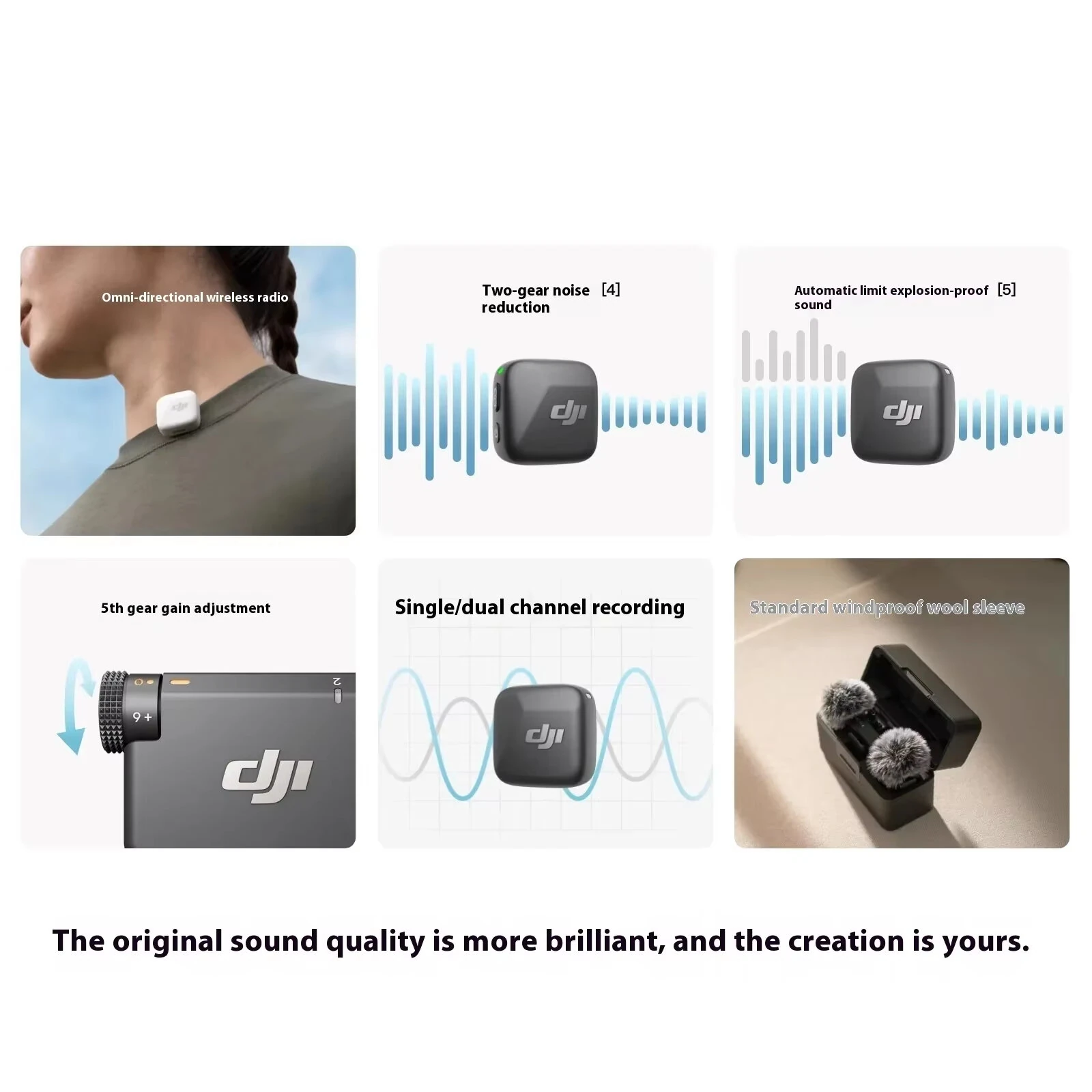 DJI Mic Mini Wireless Lavalier Microphone with Dual-level Noise Reduction 48H Battery 400m Transmission for Vlog YouTube Live Streaming Camera Mic — view 5