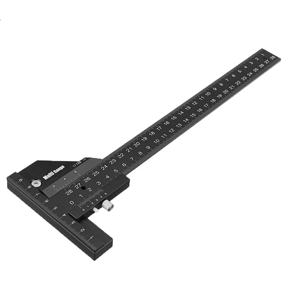 DoctorWood Multifunction Inch and MM Woodworking Scriber Gauge Aluminum Steel Measuring Marking Framing Ruler Tool for Carpentry — DoctorWood