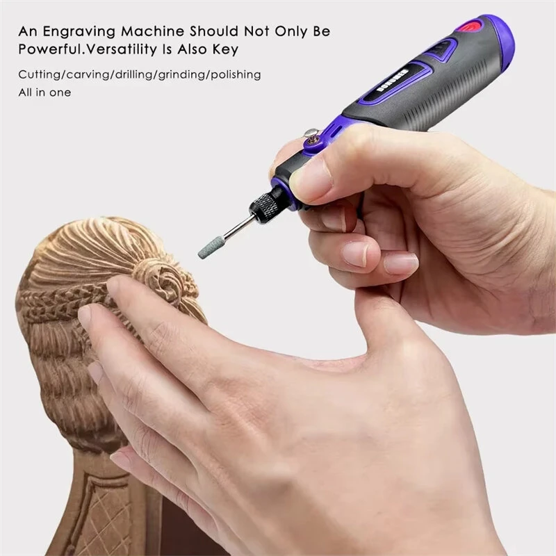 DONUMEH DMSD-100 Cordless Mini Electric Rotary Tool 3-Speed USB Rechargeable Grinder with 82 Accessories for Engraving Polishing Cutting DIY Projects Lightweight — view 6