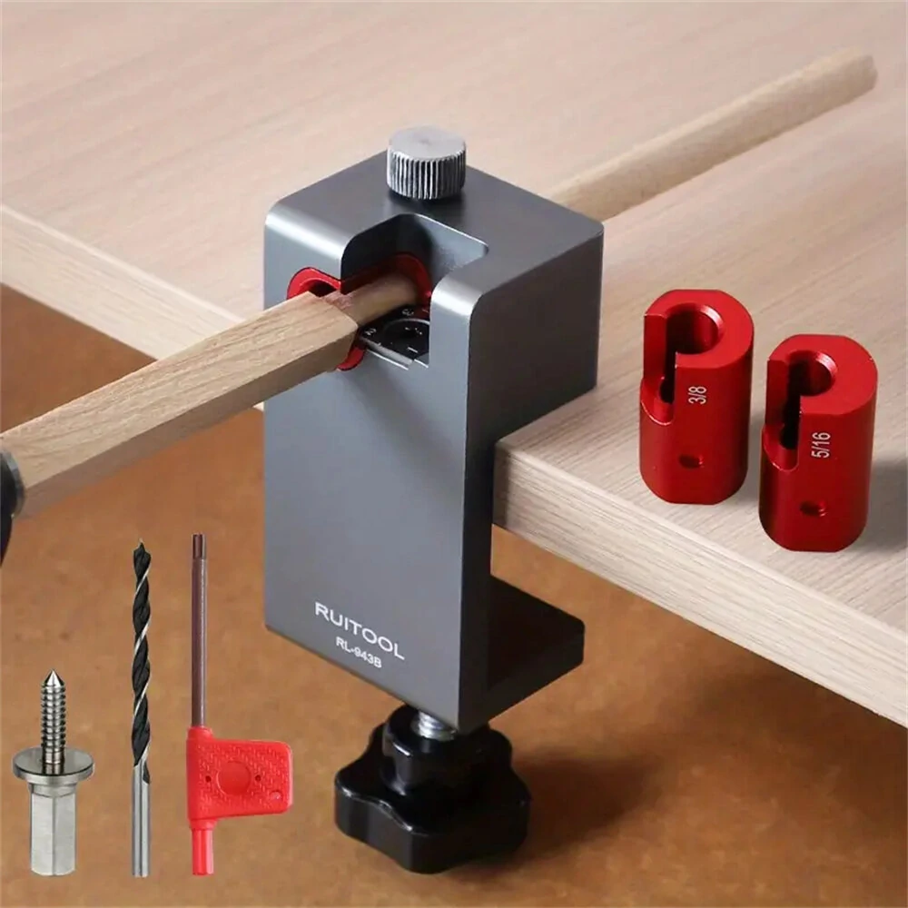 Dowel Maker Jig Tenon Dowel Plug Cutter With Sharp Alloy Blade Adjustable Drill Guide Positioner For Wood Sticks Making Round Bar Auxiliary Tool — view 2