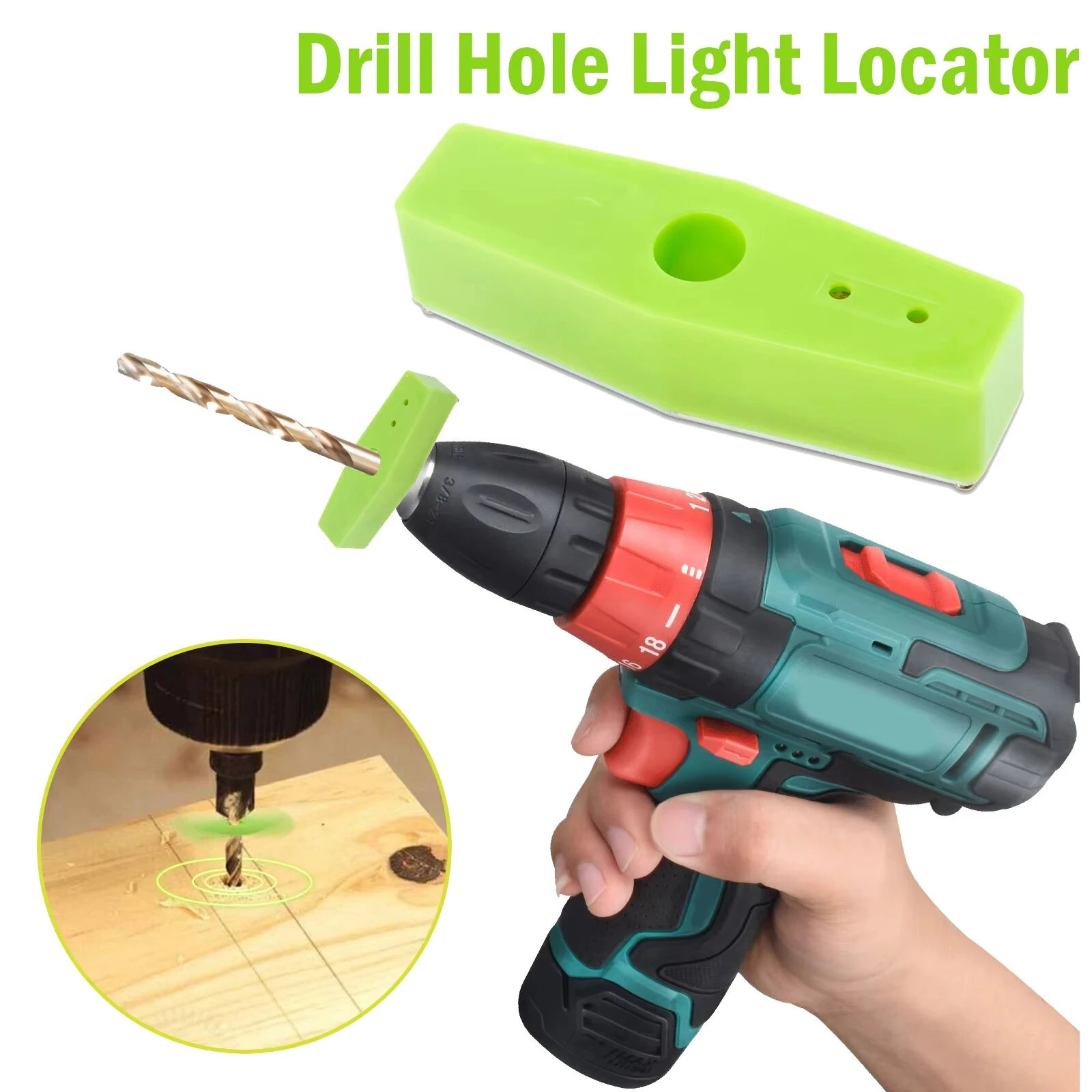 Drill Hole Position Light Locator Plastic Drill Guide Light Locator No Blocking Viewing Drill Bit Hole Punching Light Locator — view 3