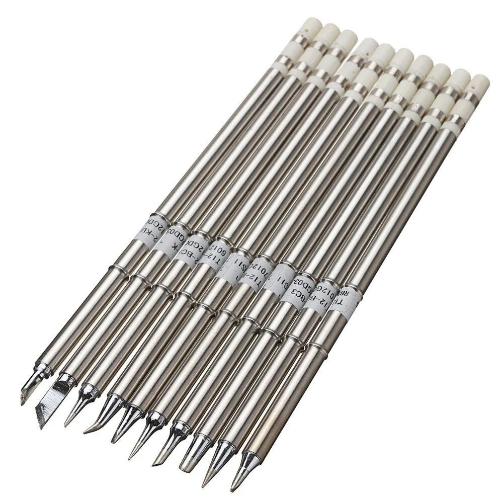 Drillpro 10pcs T12 Soldering Iron Tips Set for HAKKKO FX951 FX952 — Drillpro
