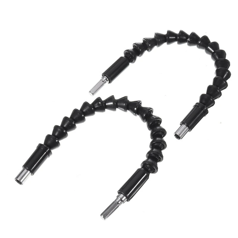 Drillpro 16Pcs/Set Flexible Drill Extension Hex Shank Drill Nut Driver Bit Set Bendable Drill Bit Extension+Universal Socket Adapter+Screwdriver Bit+Right Angle Drill Extension — view 6