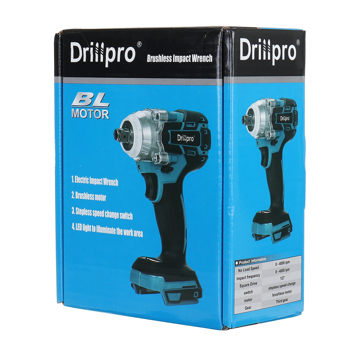 Drillpro 18V Cordless Brushless Impact Wrench Electric Screwdriver Stepless Speed Change — view 11