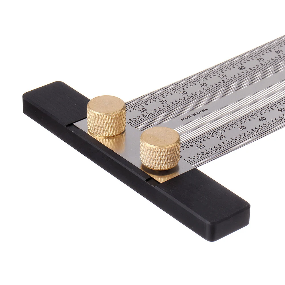Drillpro 200/300/400mm Stainless Steel Precision Marking T Ruler Hole Positioning Measuring Ruler Woodworking Scriber Scribing Tool — view 7