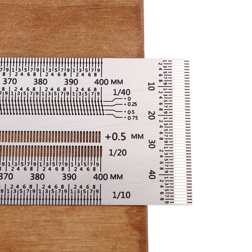 Drillpro 200/300/400mm Stainless Steel Precision Marking T Ruler Hole Positioning Measuring Ruler Woodworking Scriber Scribing Tool — view 9