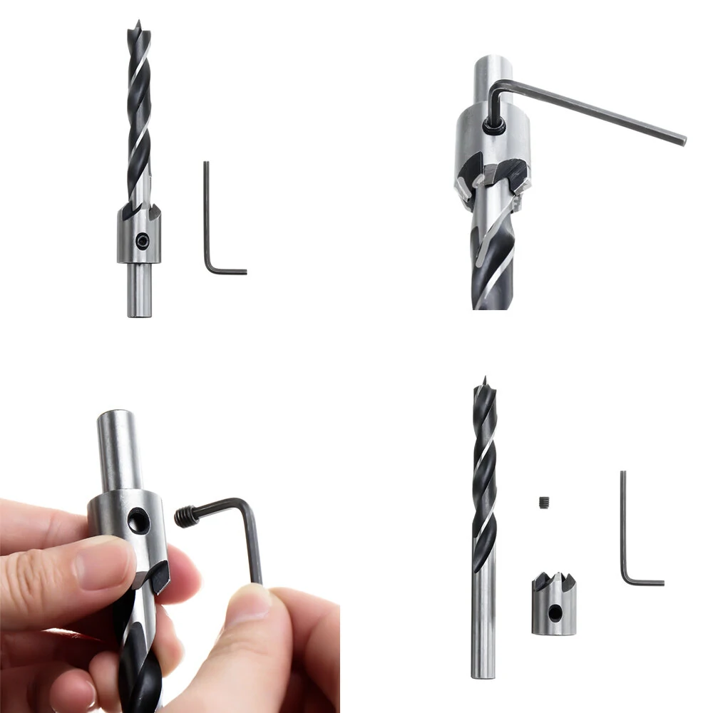 Drillpro 23pcs Woodworking Chamfering Countersunk Drill Bit Set 5 Flute Chamfering Drill Wood Plug Cutter Automatic Center Punch Drill — view 11