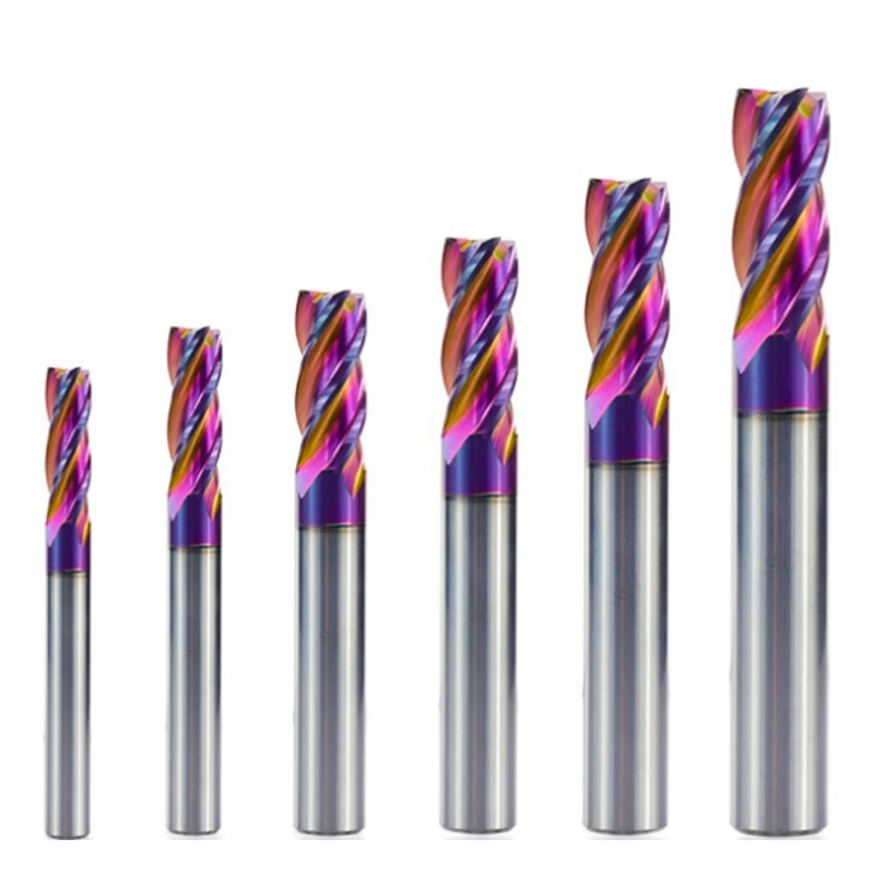 Drillpro 5/6/8/10/12mm ULTRA Surface Tungsten Carbide End Mill HRC60 4 Flute Spiral End Milling Cutter CNC Router Bit — Drillpro