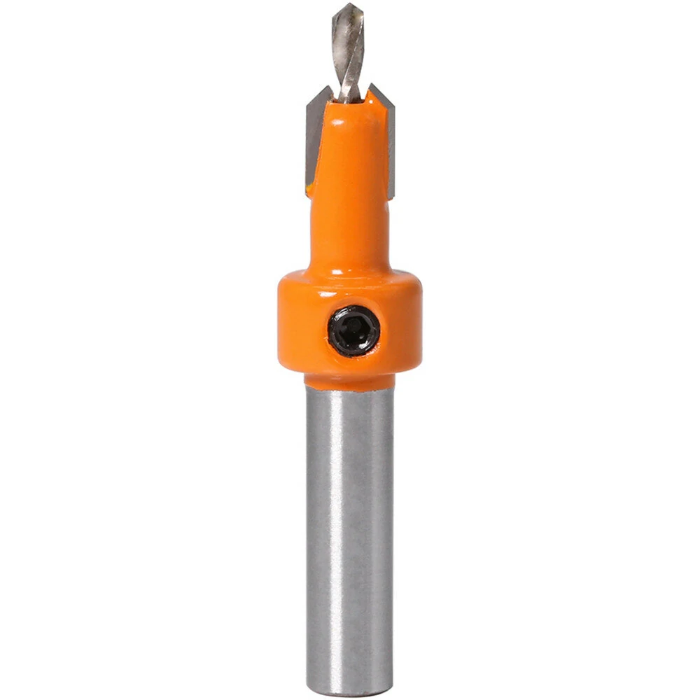 Drillpro 5Pcs Carbide Tip 8mm Shank HSS Woodworking Countersink Router Bit Set Screw Extractor Remon Demolition for Wood Milling Cutter — view 4