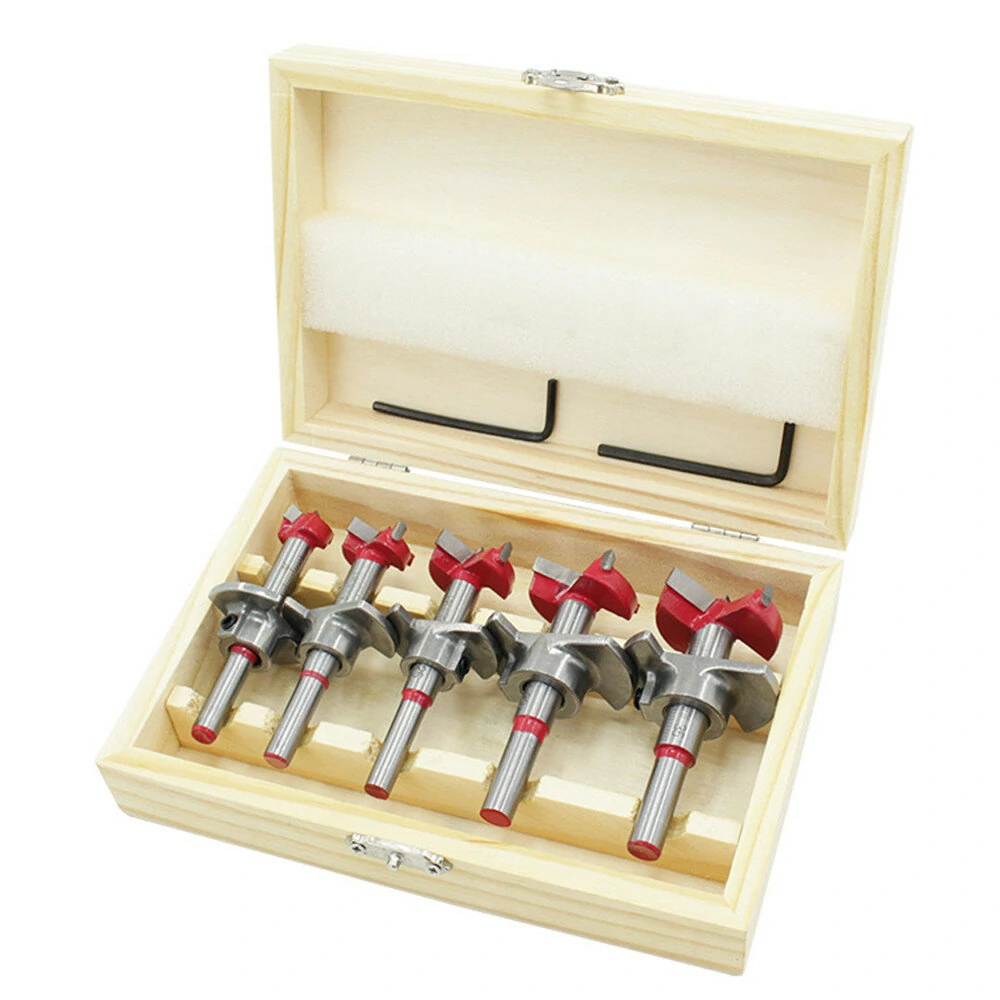 Drillpro 5Pcs Forstner Drill Bit Set 15 20 25 30 35mm Wood Auger Cutter Hexagon Wrench Woodworking Hole Saw For Power Tools — view 3
