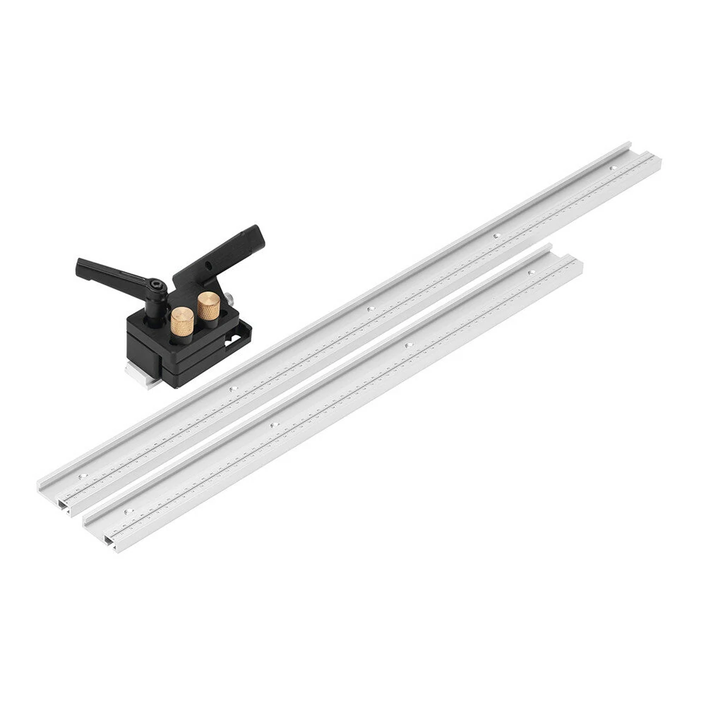 Drillpro 600 800mm Aluminum Alloy T-Track Woodworking T-slot Miter Track with Scale/Miter Track Stop — Drillpro