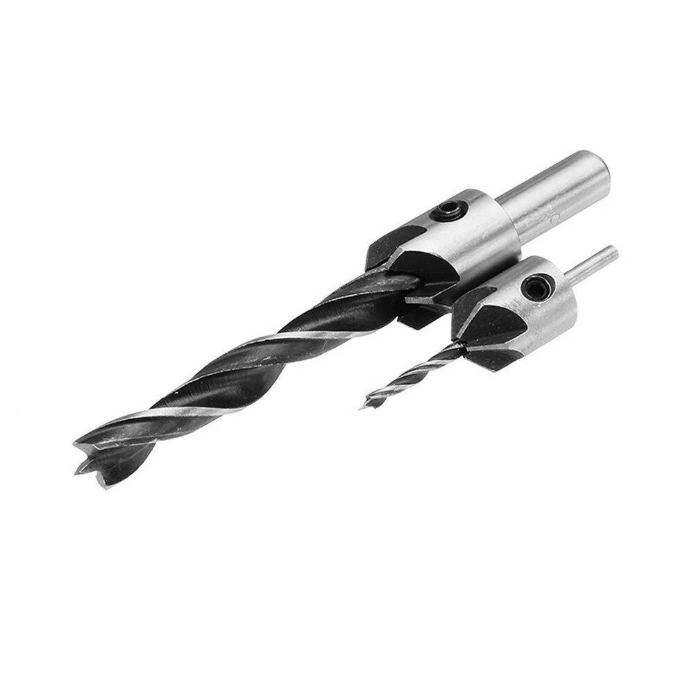 Drillpro 7pcs HSS 5 Flute Countersink Drill Bit Set Reamer Woodworking 3-10mm Chamfer Drill Bits — view 5