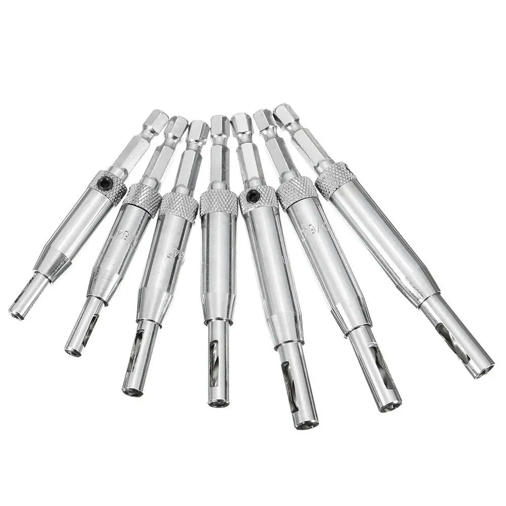 Drillpro 7pcs HSS Self Centering Hinge Drill Bit Door Window Cabinet Woodworking Hole Puncher — view 6